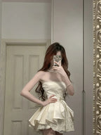 Sweet Tube Top Bow Lace Waist Mini 17Th Birthday Homecoming Dress