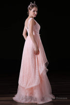 Sweet Tulle & Lace Bateau Neckline Floor-length A-line Prom Dresses With Belt