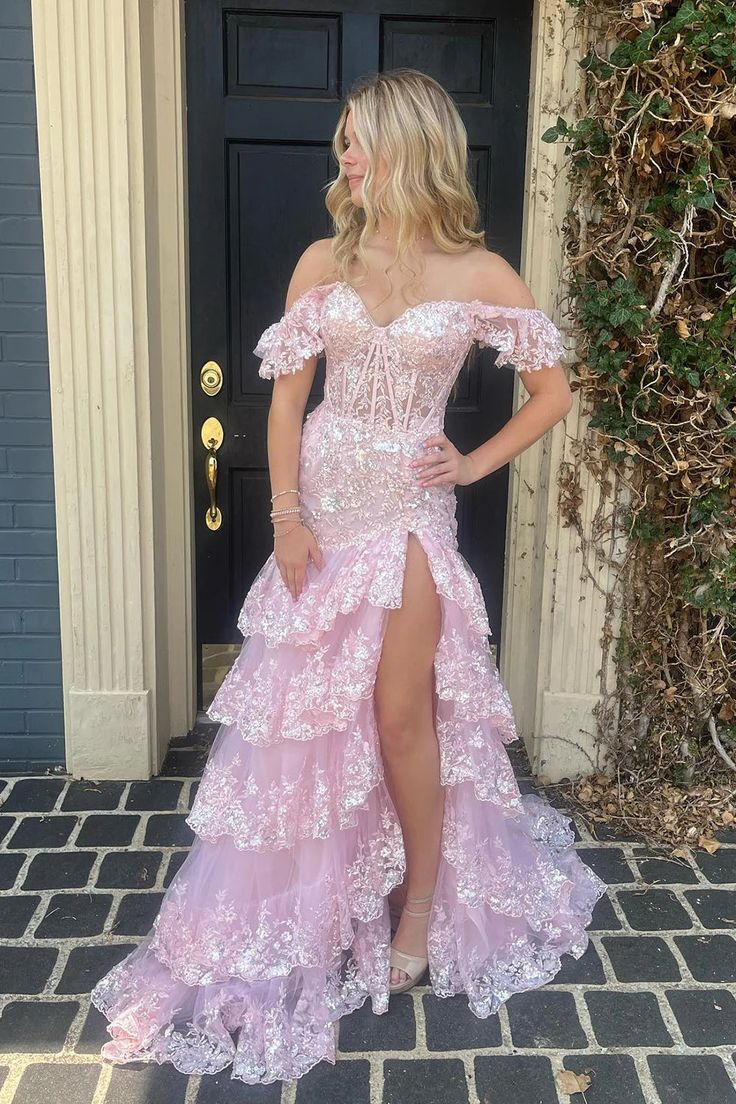 Sweet Tulle Prom Dress Ruffles Pleated Pink Birthday Outfit