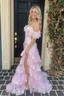 Sweet Tulle Prom Dress Ruffles Pleated Pink Birthday Outfit