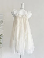 Sweet White Lace Ruffled Tulle Short 16Th Birthday Dress