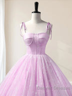 Sweetheart A-Line Tulle Long Prom Dress Sleeveless Quinceanera Dress