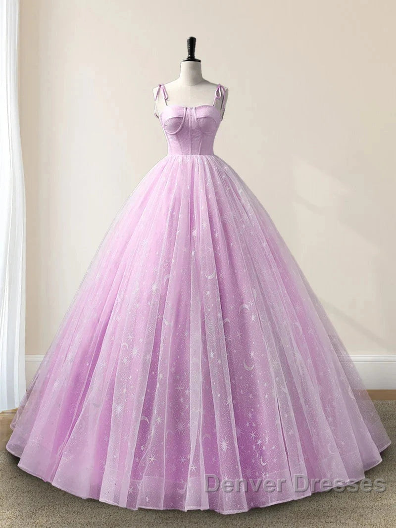 Sweetheart A-Line Tulle Long Prom Dress Sleeveless Quinceanera Dress