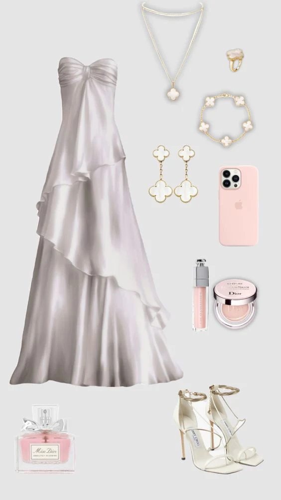 Sweetheart A Line White Long Prom Dress Party Dress