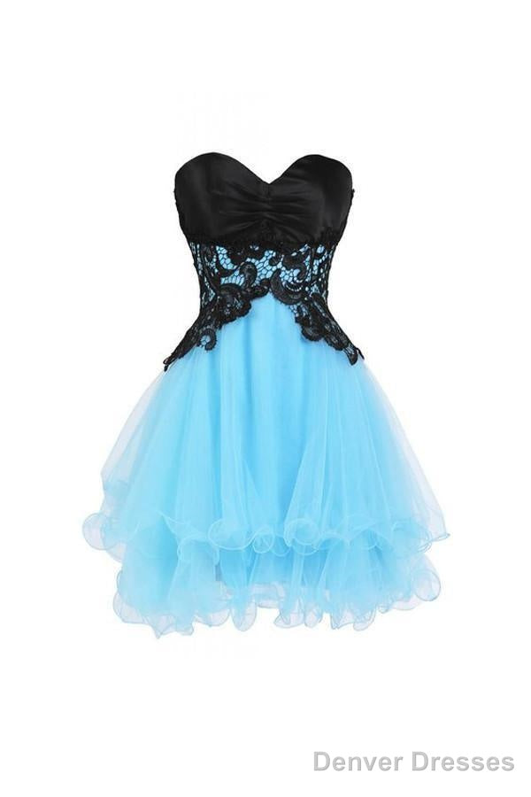 Sweetheart Bridesmaid Short Prom Dress Blue Homecoming Dress Main image