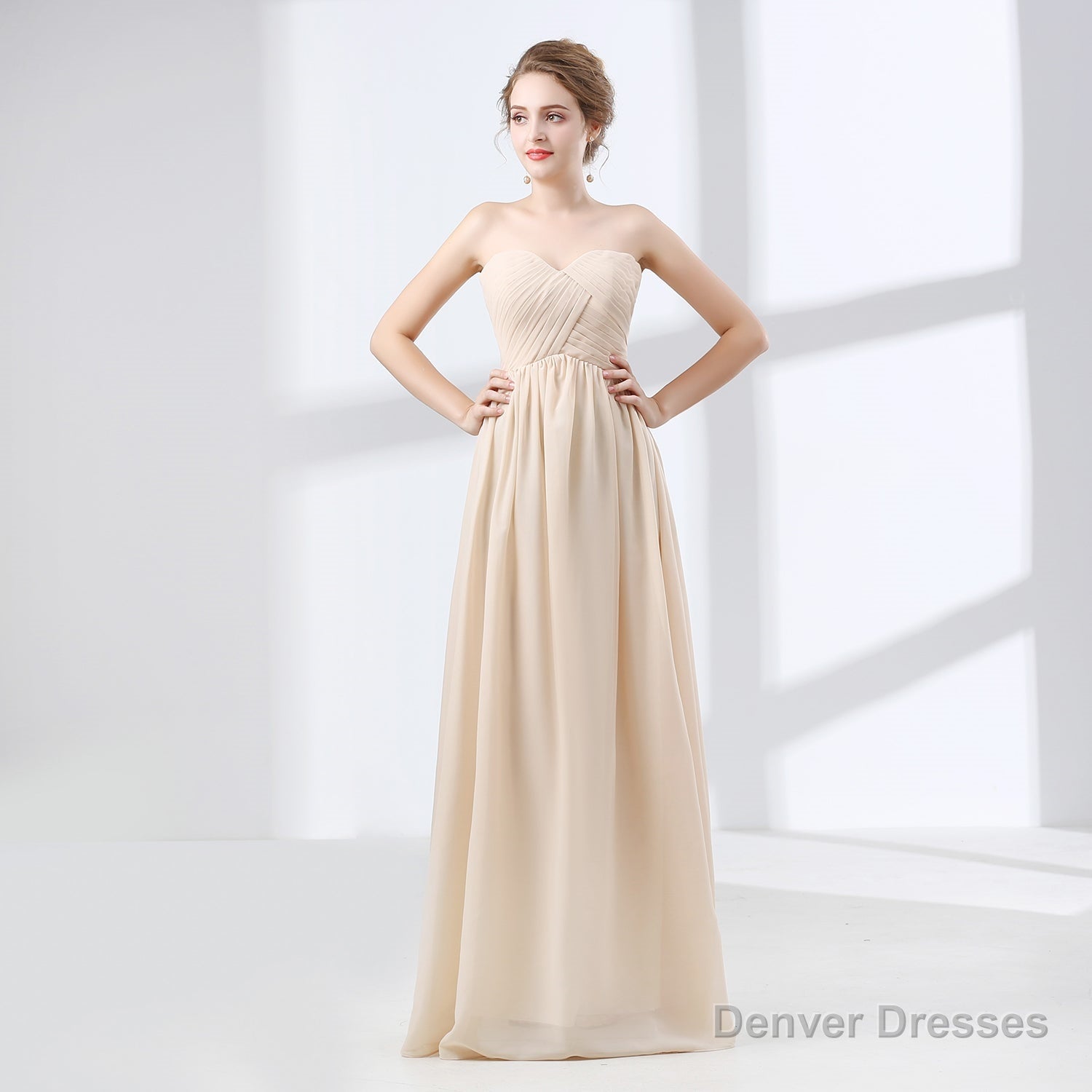Sweetheart Chiffon A Line Bridesmaids Dresses
