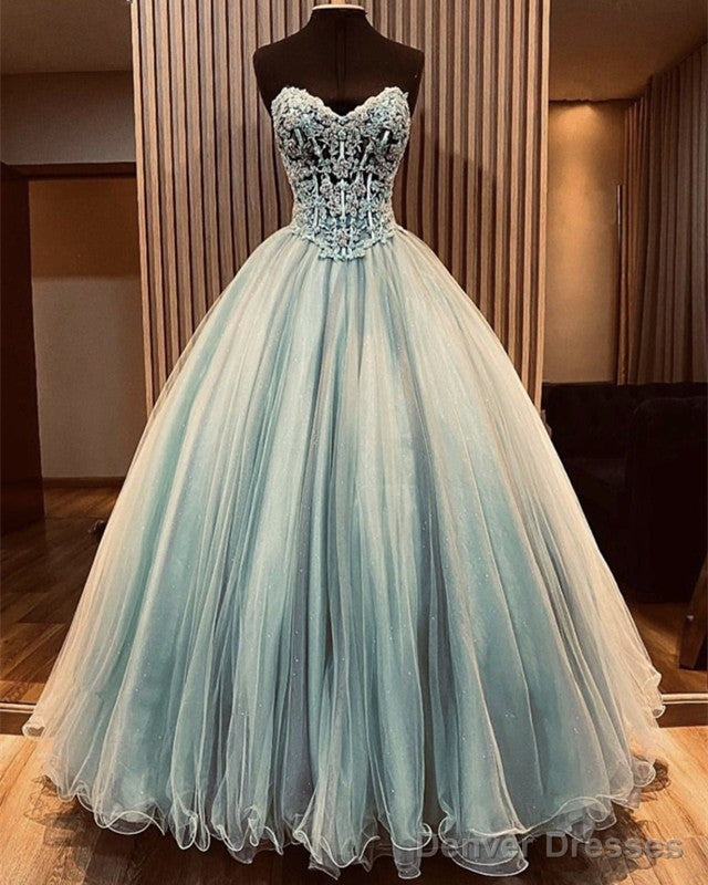 Sweetheart Corset Ball Gown Tulle Quinceanera Dresses Appliques Main image