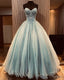 Sweetheart Corset Ball Gown Tulle Quinceanera Dresses Appliques