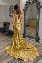 Sweetheart Fuchsia Pleated Mermaid Long Prom Dress