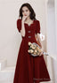 Sweetheart Graduation Dress,Red Party Dress,Short Sleeve Homecoming Dress ,Custom Made