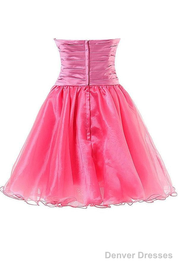 Sweetheart Knee Length Pink Homecoming Dress Lace Cocktail Dress Secondary image