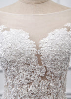 Sweetheart Lace Short Long Sleeves Wedding Dress