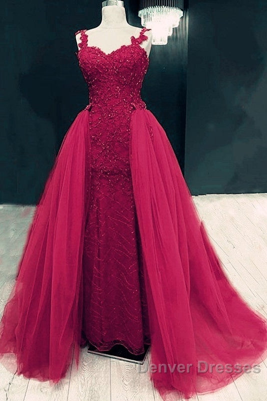 Sweetheart Mermaid Prom Dress Lace Beaded Removable Skirt Secondary image