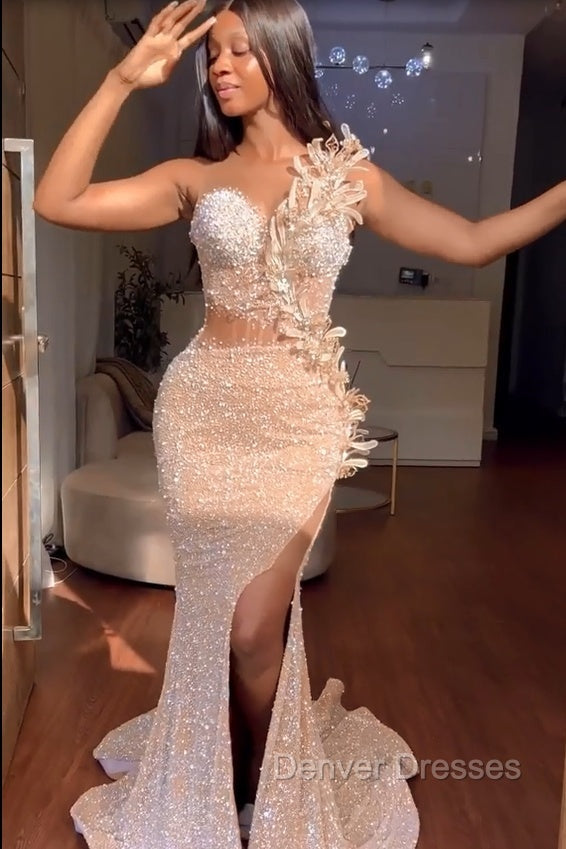 Sweetheart Mermaid Sequins Prom Dress Long With Slit Main image