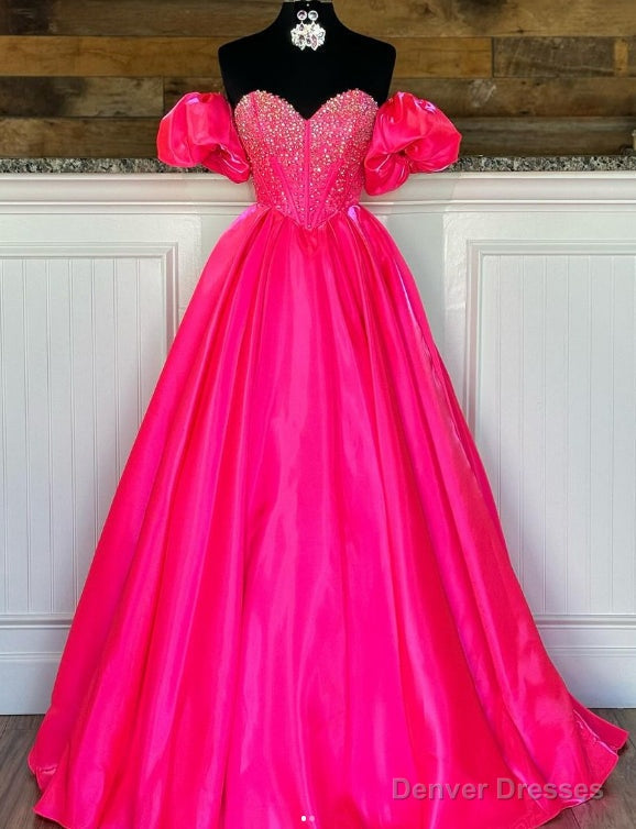Sweetheart Neck Ball Gown Long Prom Dress with Beading Main image