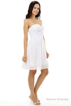 Sweetheart Neck Chiffon Knee Length Homecoming Dresses