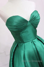 Sweetheart Neck Green High Low Prom Dress, Green High Low Graduation Homecoming Dress