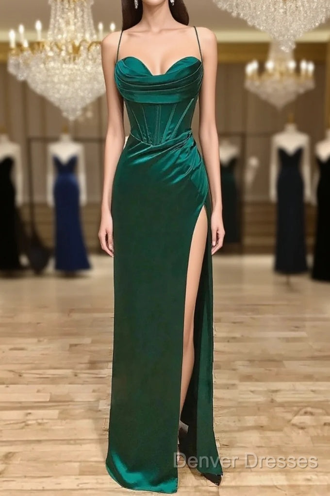 Sweetheart Neck Green Mermaid Long Prom Dress