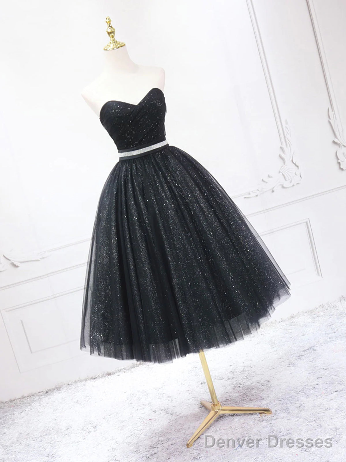 Sweetheart Neck Short Black Prom Dresses, Short Black Formal Graduation Homecoming Dresses Secondary image