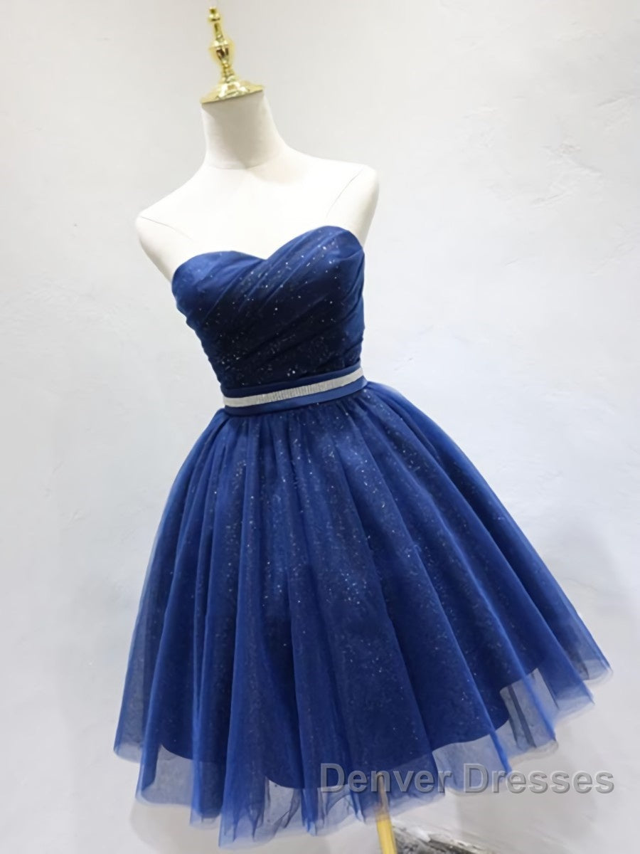 Sweetheart Neck Short Blue Prom Dress, Short Blue Formal Homecoming Graduation Dress Secondary image