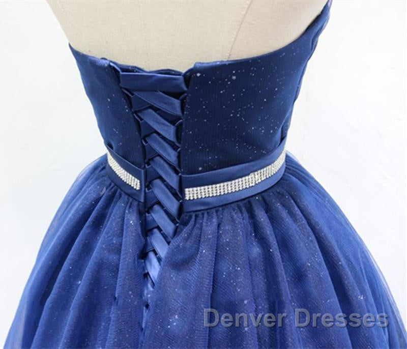 Sweetheart Neck Short Blue Prom Dress, Short Blue Formal Homecoming Graduation Dress