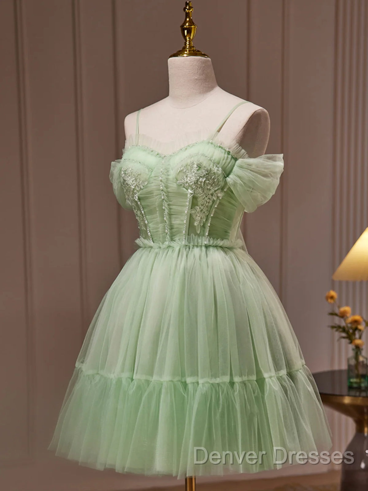 Sweetheart Neck Short Green Prom Dress, Short Green Graduation Homecoming Dress