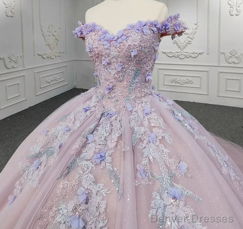 Sweetheart Off The Shoulder Beaded Floral Appliqu¨¨?quinceanera Ball Gown