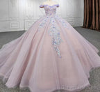 Sweetheart Off The Shoulder Beaded Floral Appliqu¨¨?quinceanera Ball Gown