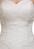 Sweetheart Off The Shoulder Pleated Mermaid Simple Wedding Dresses