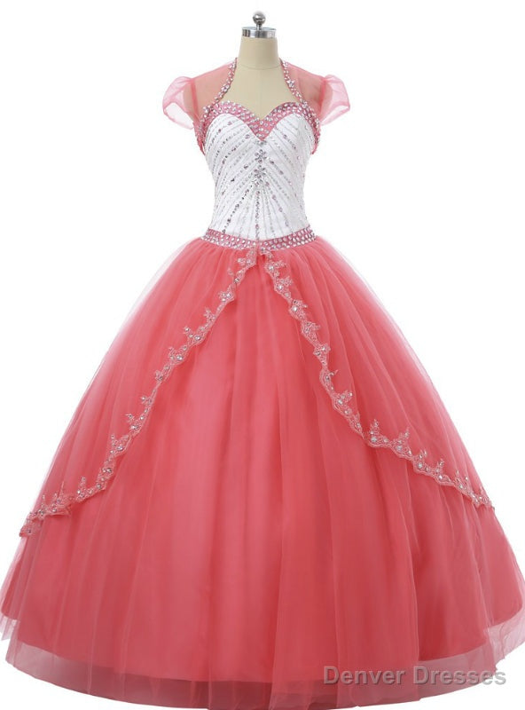 Sweetheart Open Back Crystal Beading Applique Sequins Ball Gown Quinceanera Dresses Main image