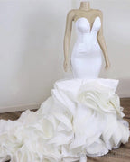 Sweetheart Ruffles Mermaid Wedding Dress