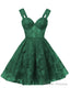 Teens Sparkly Tulle Emerald Green Homecoming Dresses Spaghetti Straps Short Cocktail Party Prom Dress