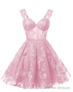 Teens Sparkly Tulle Light Pink Homecoming Dresses Spaghetti Straps Short Cocktail Party Prom Dress
