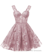 Teens Sparkly Tulle Mauve Homecoming Dresses Spaghetti Straps Short Cocktail Party Prom Dress