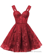 Teens Sparkly Tulle Red Homecoming Dresses Spaghetti Straps Short Cocktail Party Prom Dress
