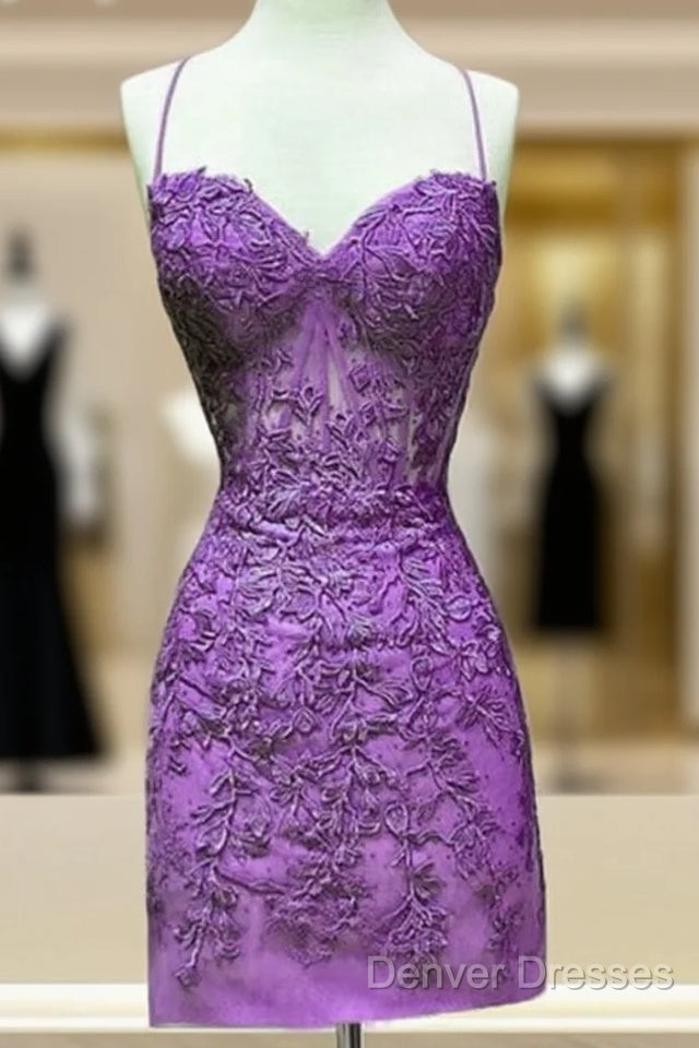 Tight Lace Corset Homecoming Dress Spaghetti Straps