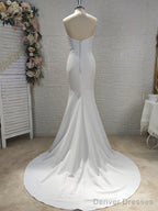 Tight Straight Tube Elastic Crepe Pleated Decoration Without Shoulder Straps Sleeveless Backless Large Swing Brush Tail Wedding Dress