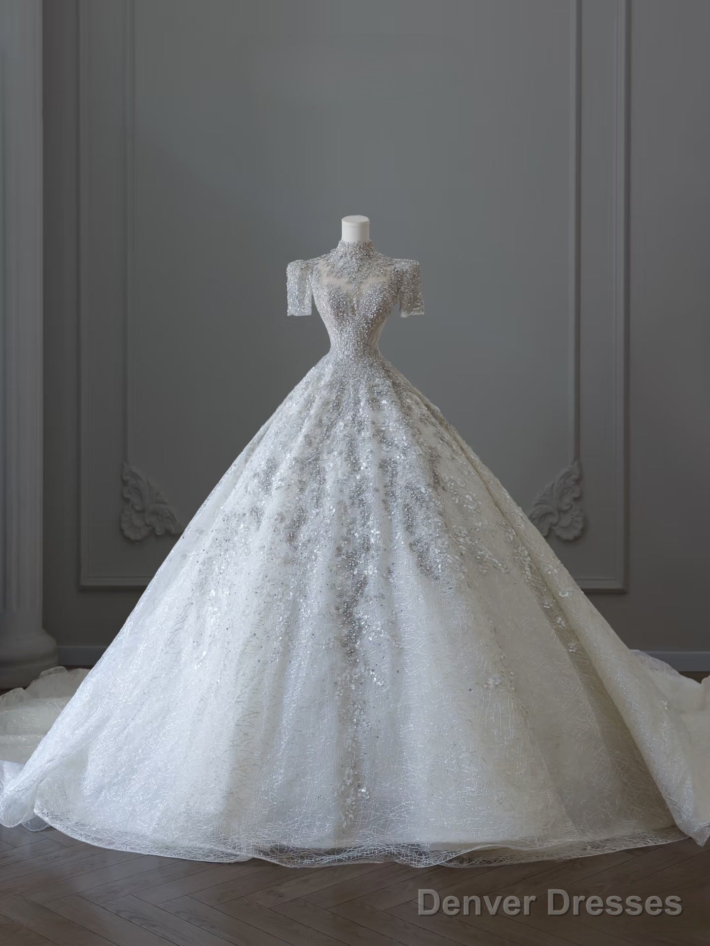 Timeless Ball Gown Jewel Neckline Sequin Half Sleeves Wedding Dress Bridal Dresses Main image