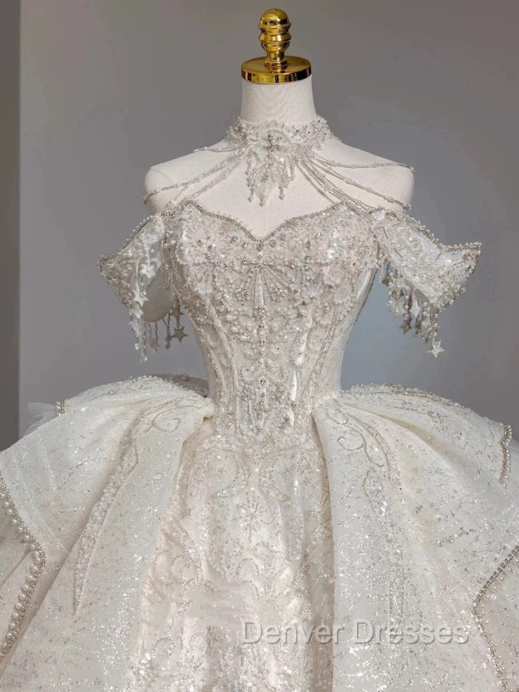 Timeless Ball Gown Sweetheart Short Sleeves Lace White Wedding Dress Brides Dress Secondary image