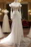 Timeless Mermaid Off The Shoulder Tulle White Wedding Dress