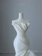 Timeless Mermaid Strapless Satin Ivory Long Wedding Dress Bridal Dress