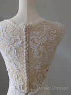 Timeless Mermaid V Neckline White Lace Wedding Dress Bridal Dress