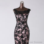Top Black Lace Mermaid Prom Evening Gowns Sleeveless