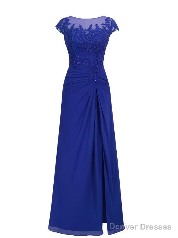 Trendy A-Line Cap Sleeve Appliques Beading Floor-Length Mother Dress Main image
