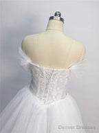 Trumpet/Mermaid  Lace Off-The-Shoulder Tulle Wedding Dresses
