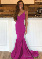 Trumpet/Mermaid Sleeveless Sweep Train Charmeuse Prom Dresses With Pleated