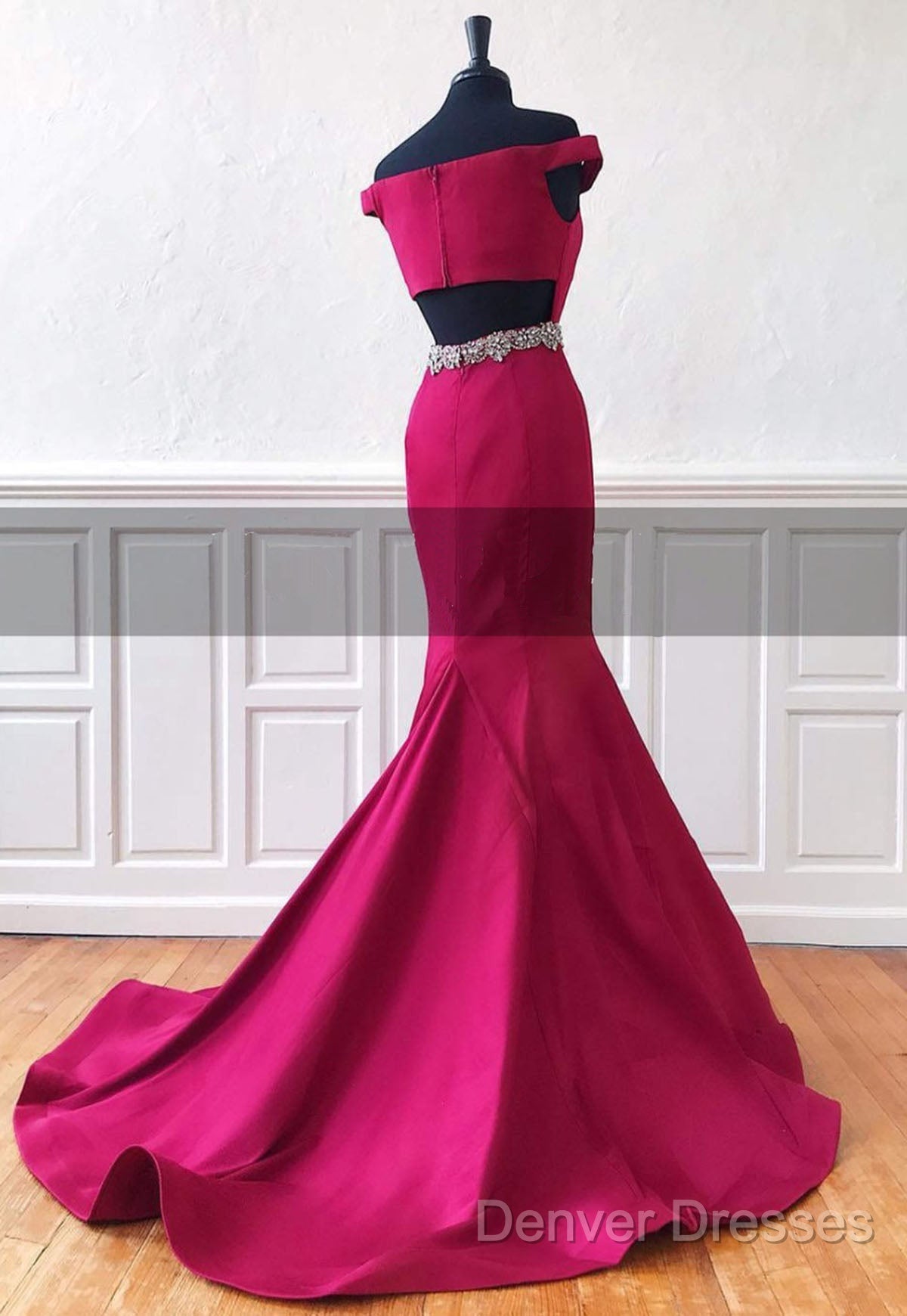 Trumpet/Mermaid Sweep Train Satin Prom Dress Secondary image