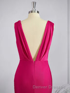 Trumpet/Mermaid V-neck Sweep Train Jersey Bridesmaid Dress