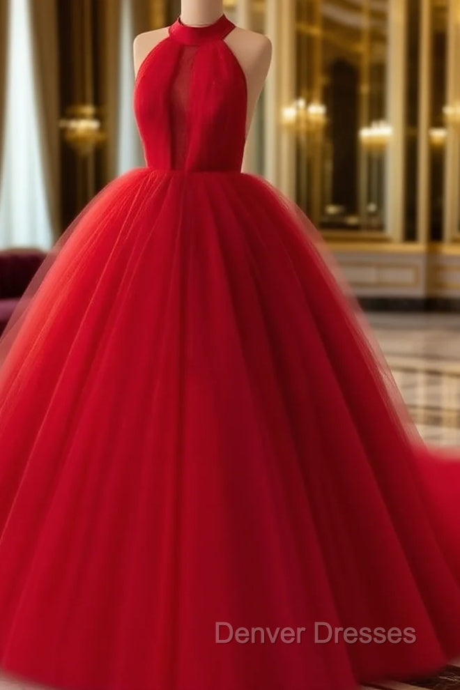 Tulle Ball Gown Halter Dress For Weddings Main image