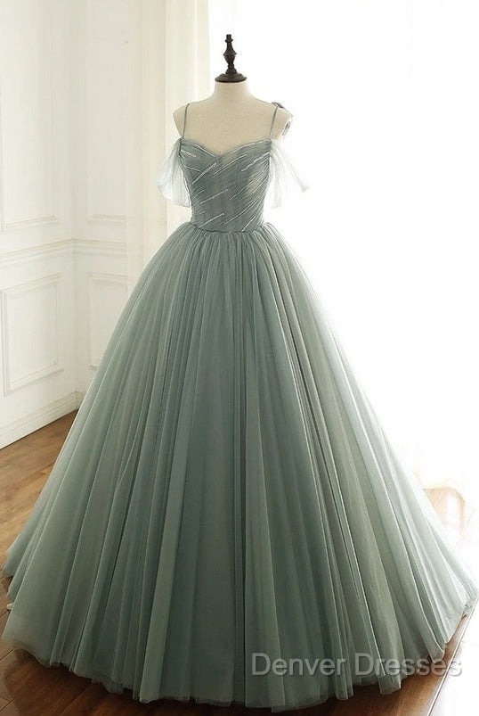 Tulle Ball Gown Long Prom Dress With Beading,Evening Dress,Charming Dance Dress Secondary image